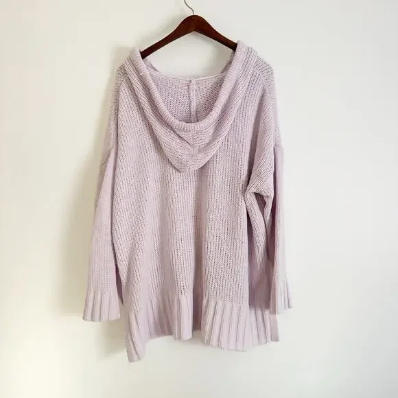 AERIE Chenille Hoodie Sweater Light Purple Small S - Picture 5 of 9